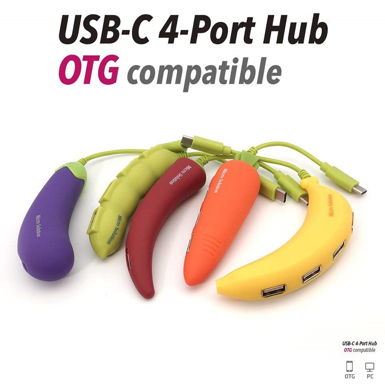 USB-C 4-Port Hub OTG compatible USB-Cハブ TypeC 変換アダプタ コネクタ4ポートOTG USB2.0ハブ 変換アダプタ